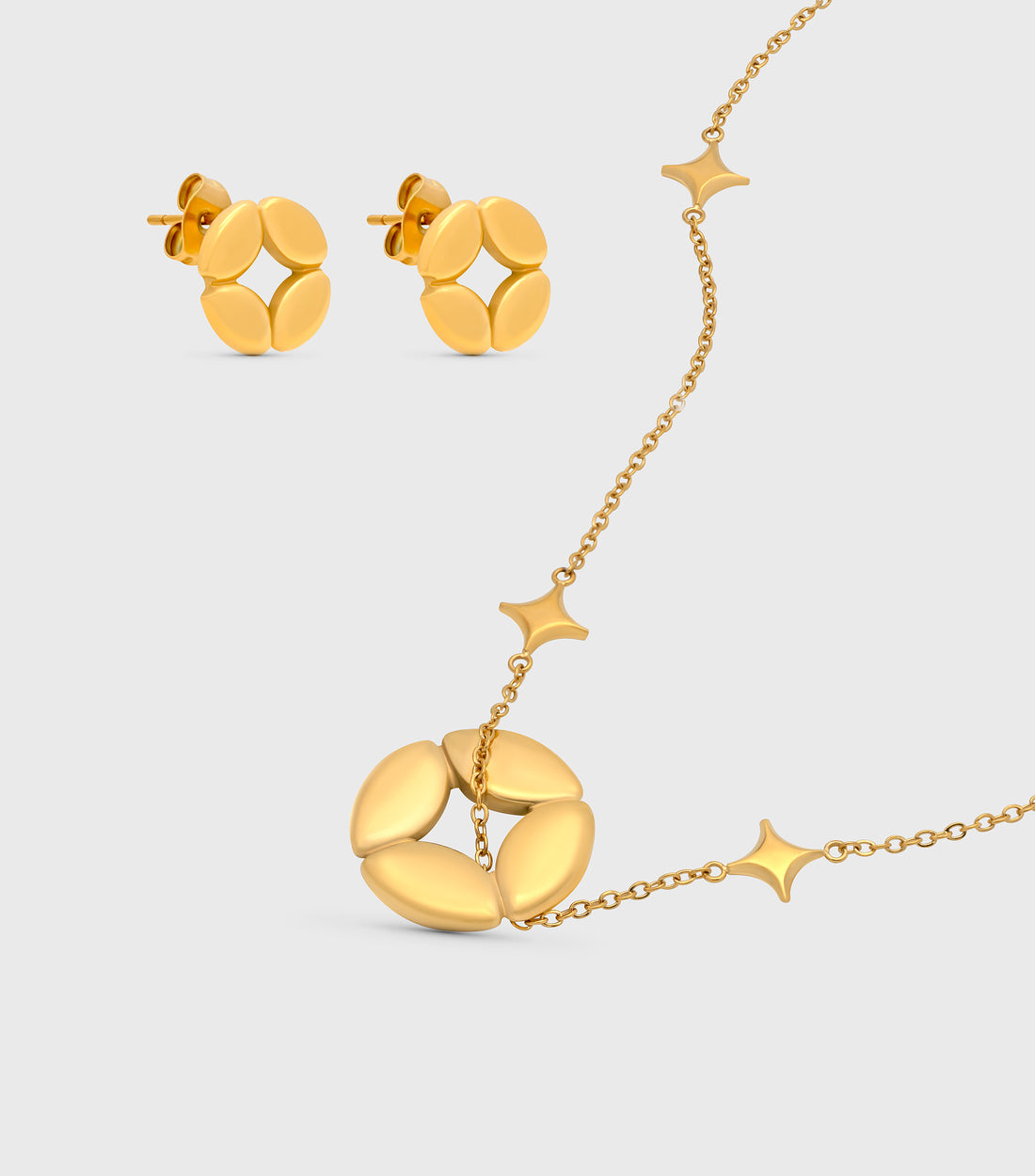 Ring Pillow Stud Earrings & Ring Pillow Pendant Necklace Gift Set