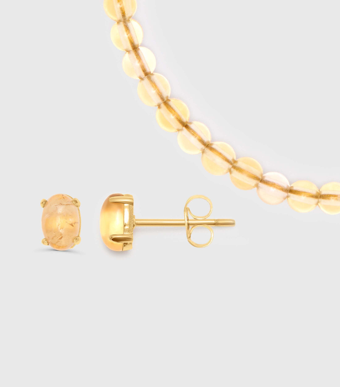 Citrine Skies Beaded Necklace & Studs Giftset