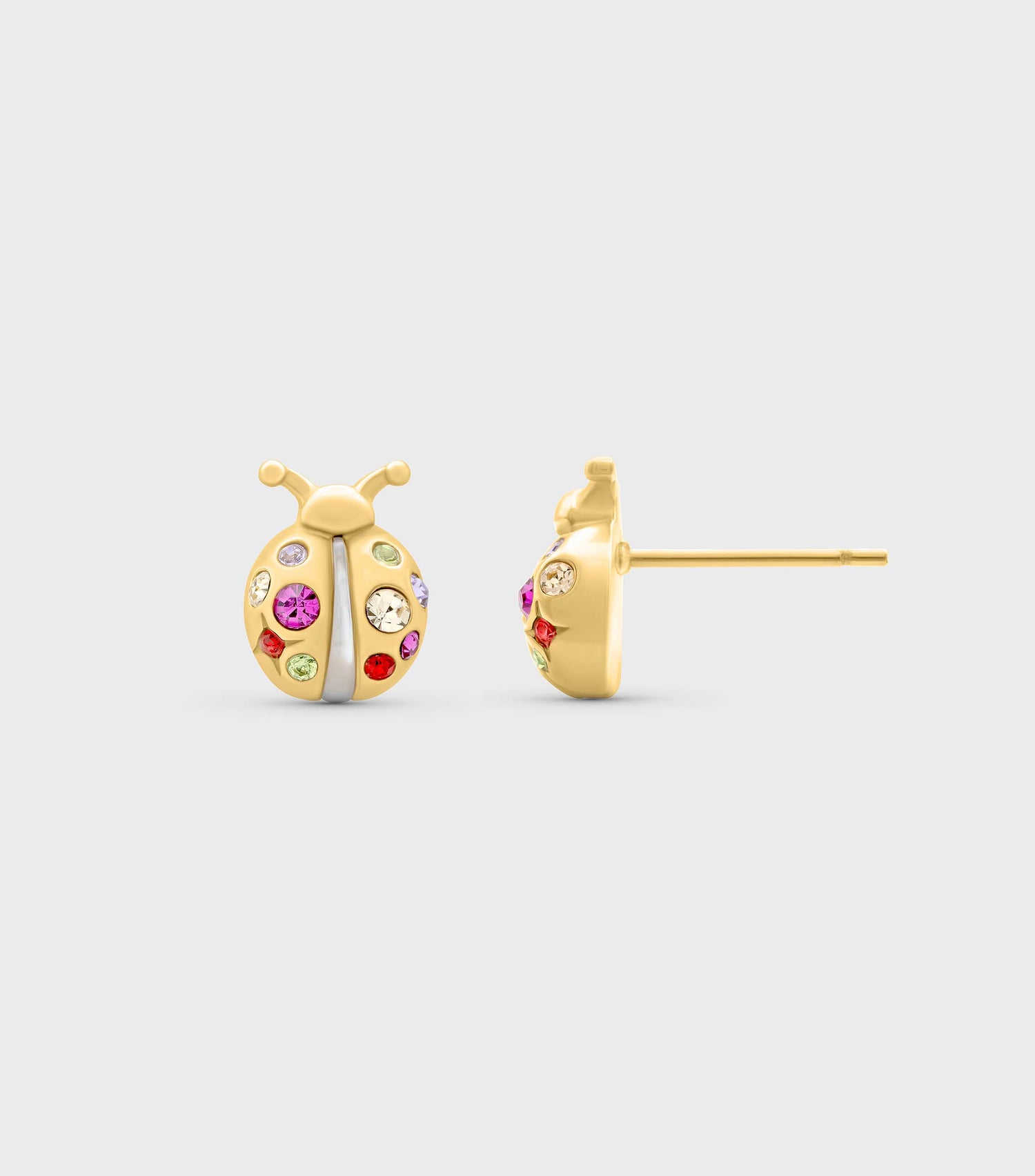 Gold Lady Bug Studs