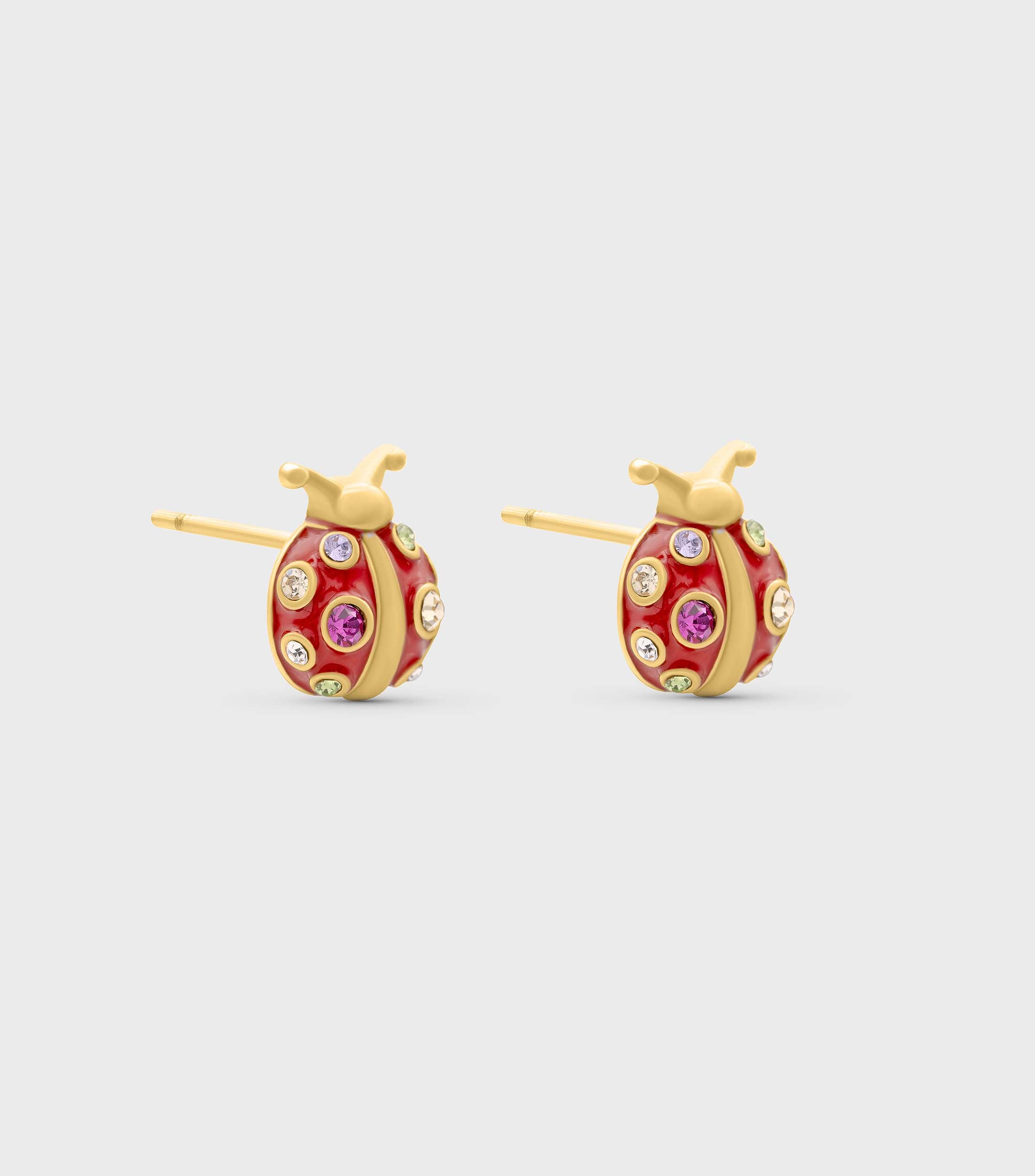 Red Lady Bug Studs