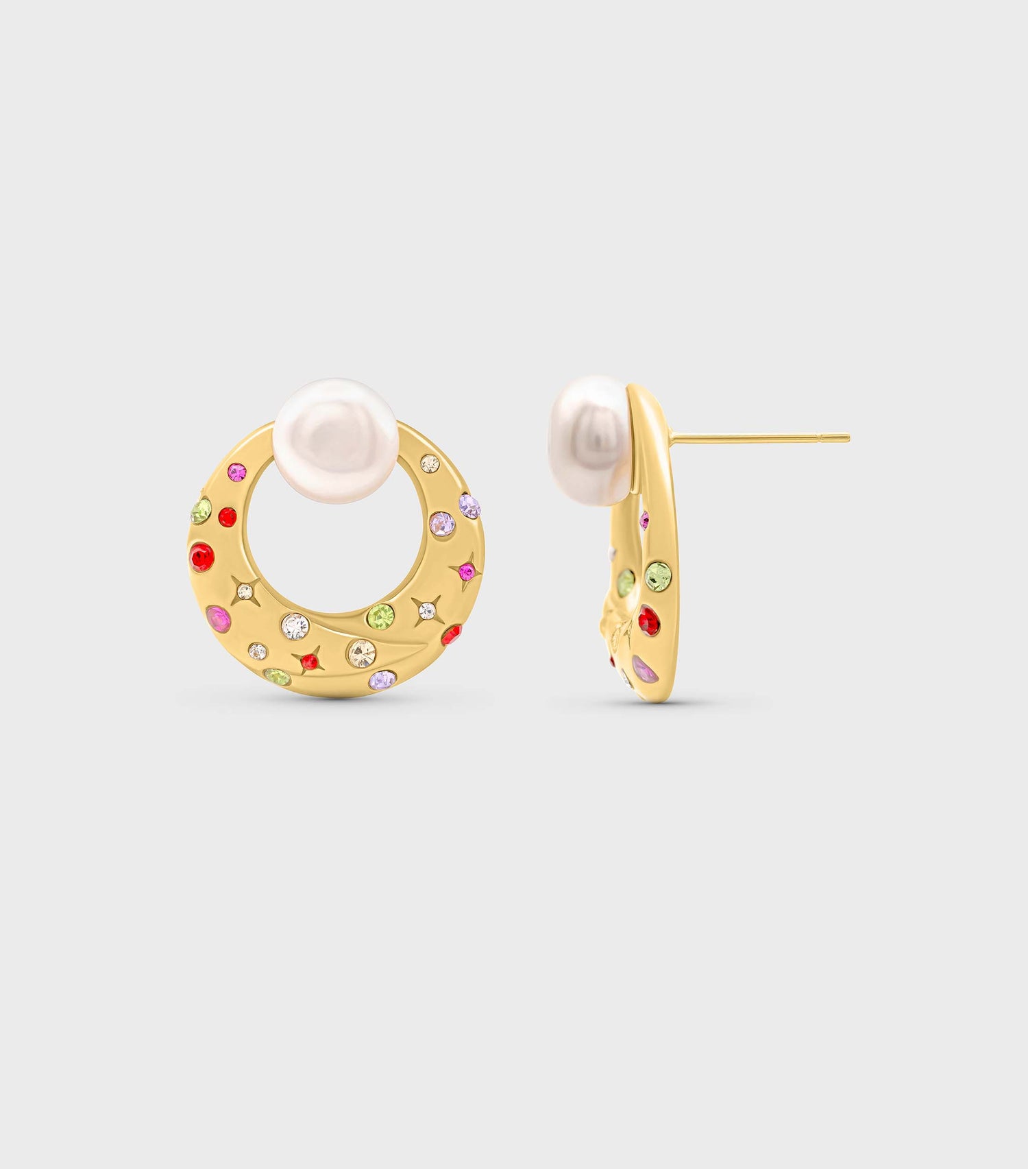Luna Pearl Halo Studs