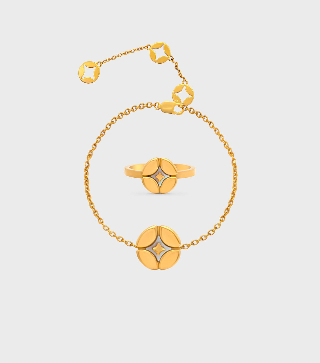 Mother of Pearl Pillow Ring & Mother of Pearl Pillow Bracelet Gift Set