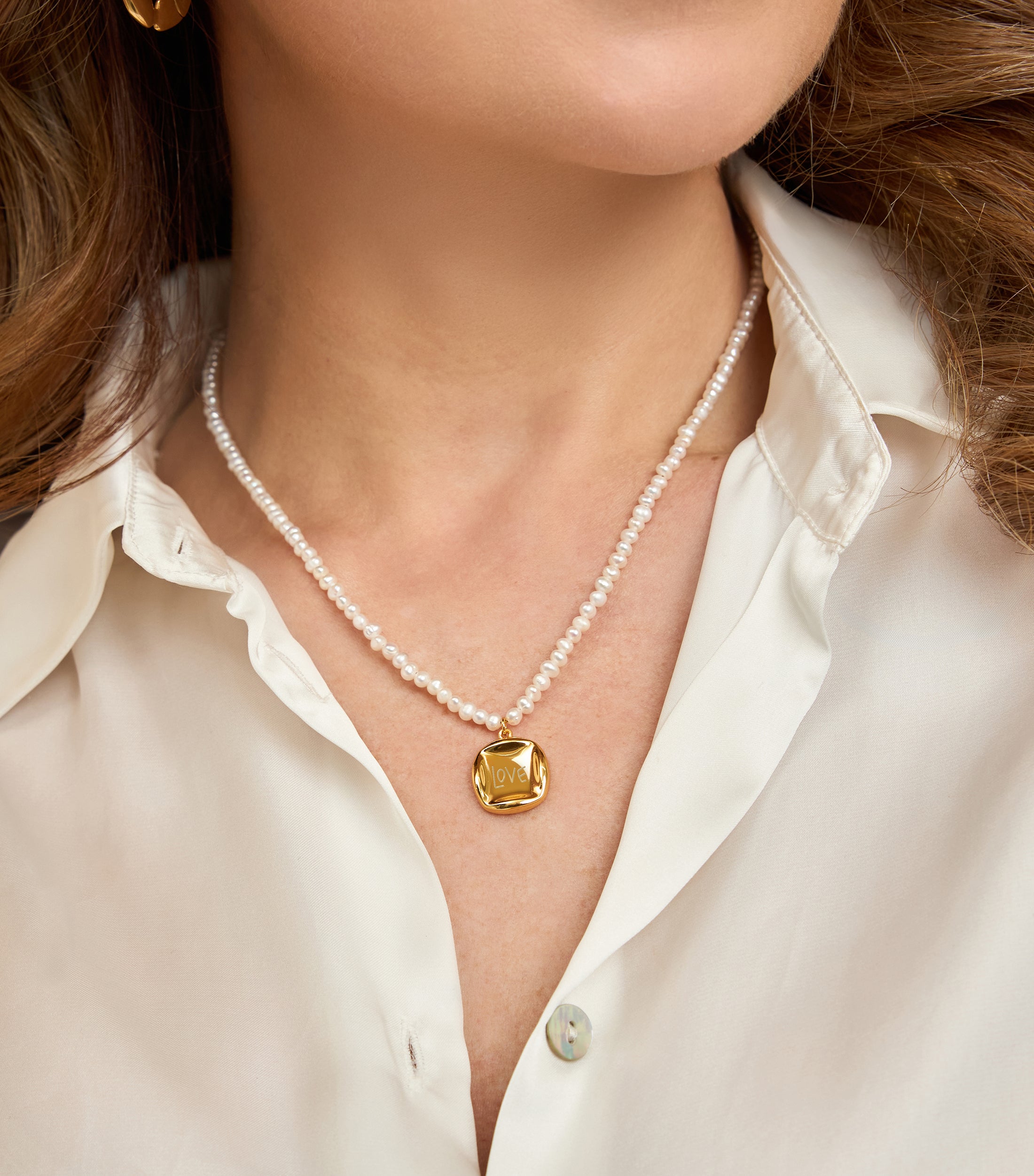 Celestial Demi-Fine Pearl Pendant Necklace with Script or Engraving