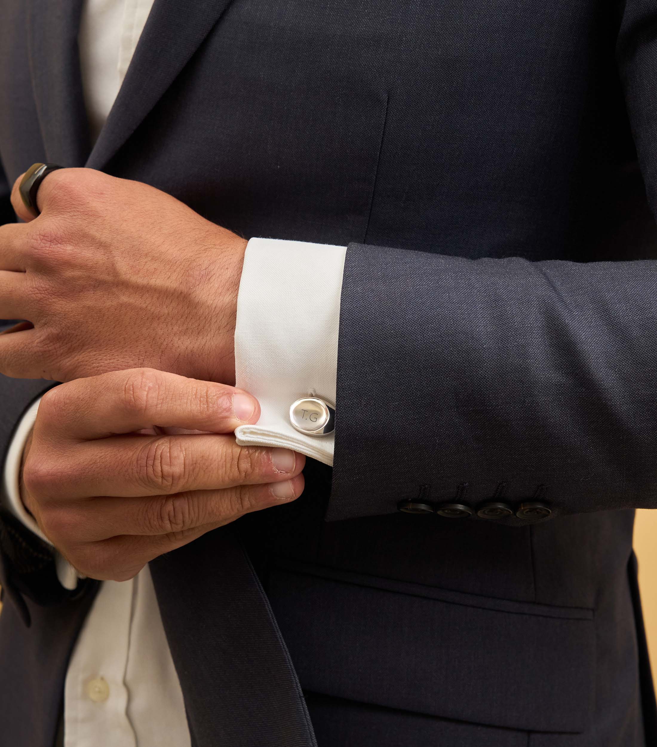 Script &amp; Engraving Sterling Silver Cufflinks
