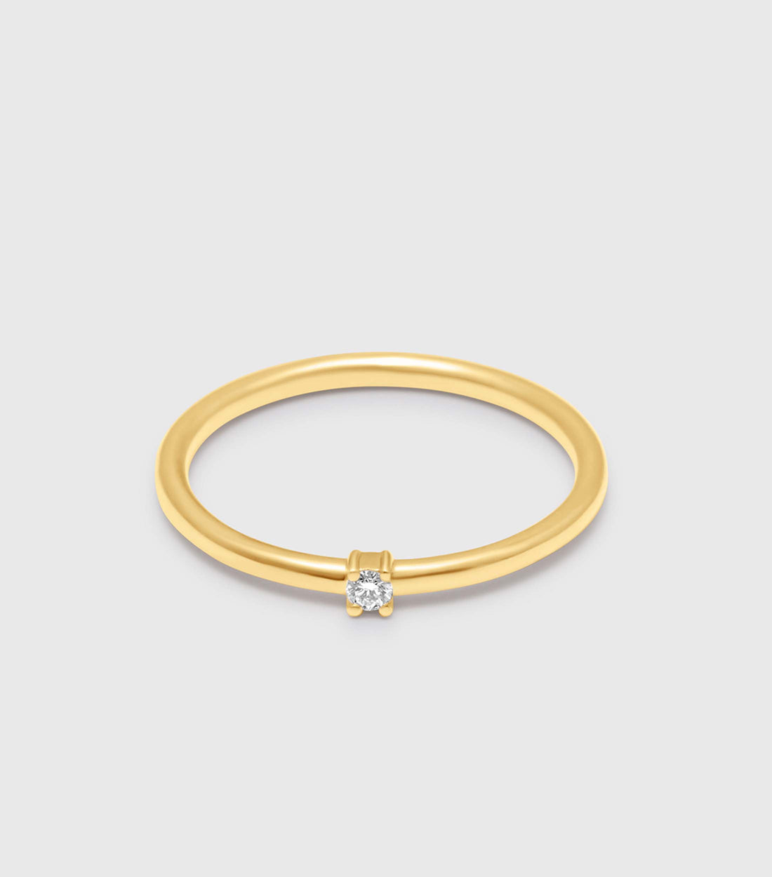 9K Gold Solitaire Diamond Ring