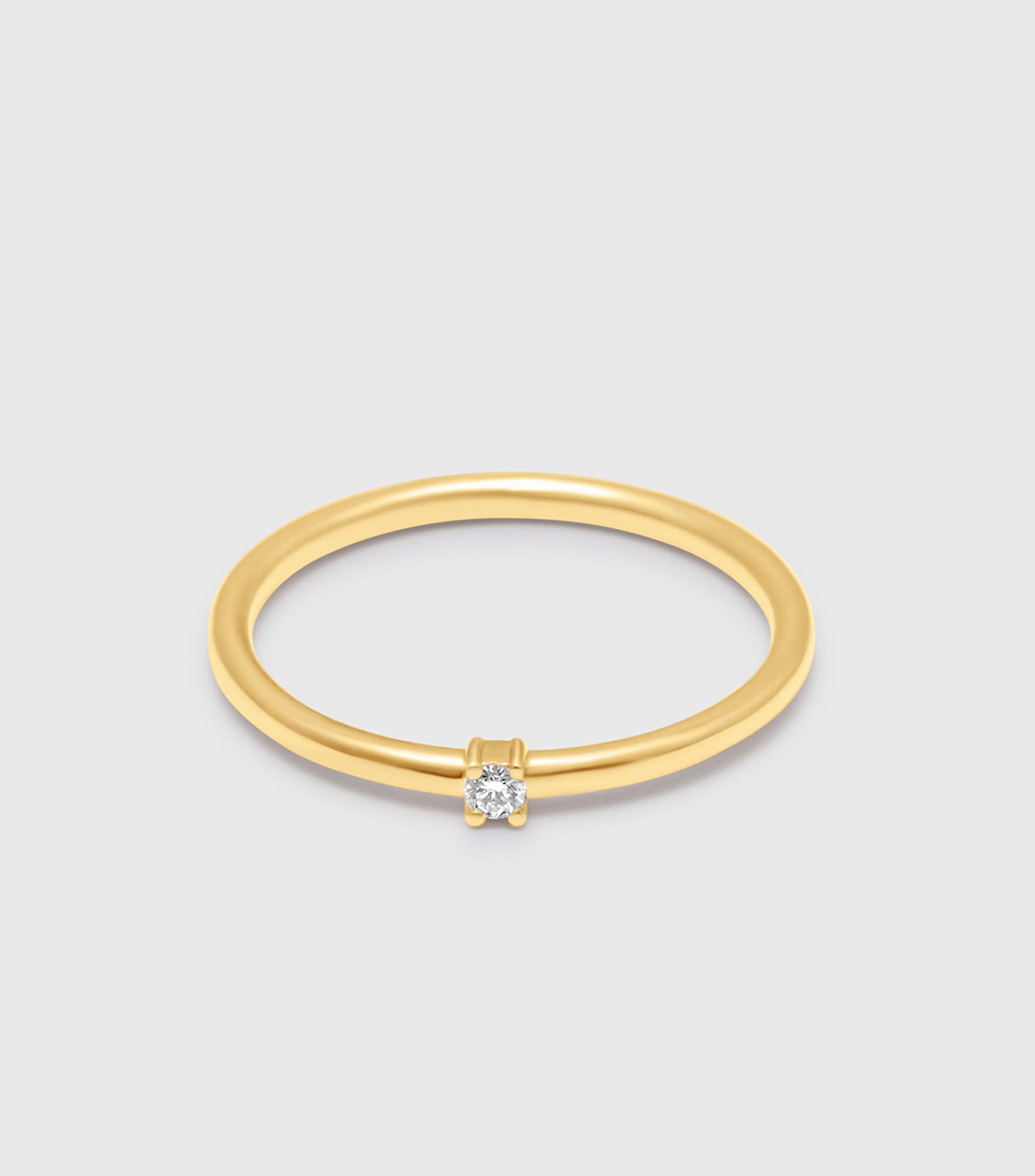 9K Gold Solitaire Diamond Ring