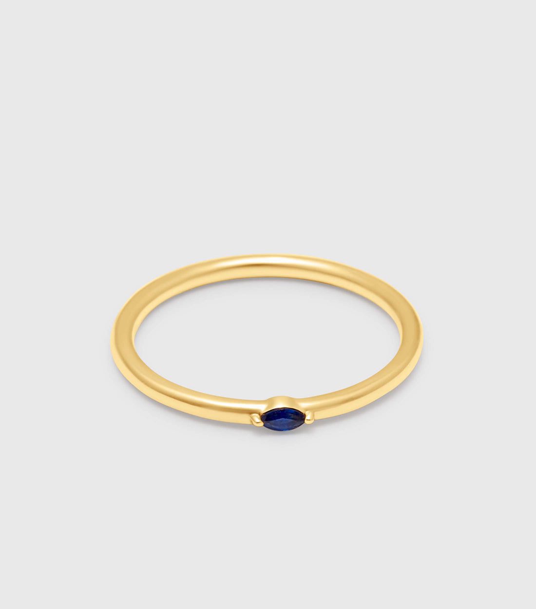 9K Gold Marquise-Cut Sapphire Ring