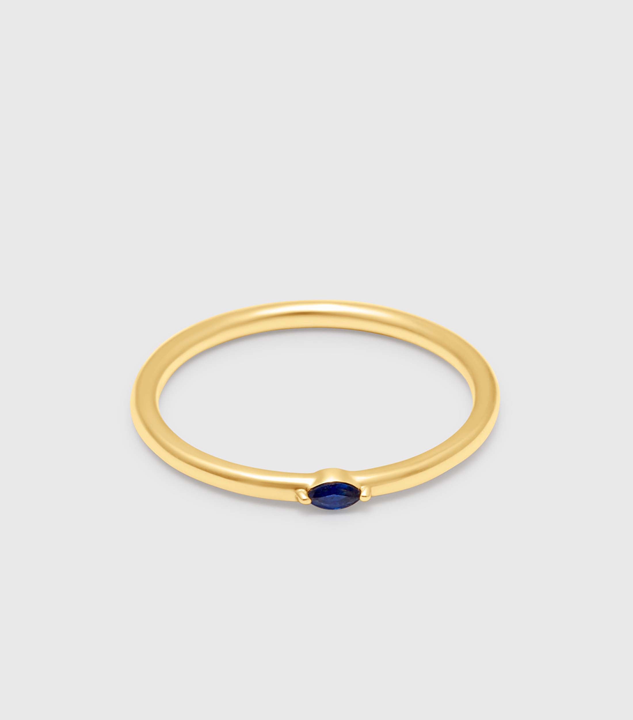 9K Gold Marquise-Cut Sapphire Ring