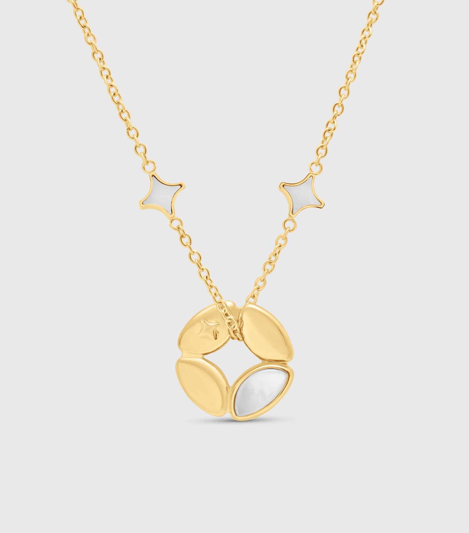 Ring Pillow Pendant Necklace in Mother Of Pearl