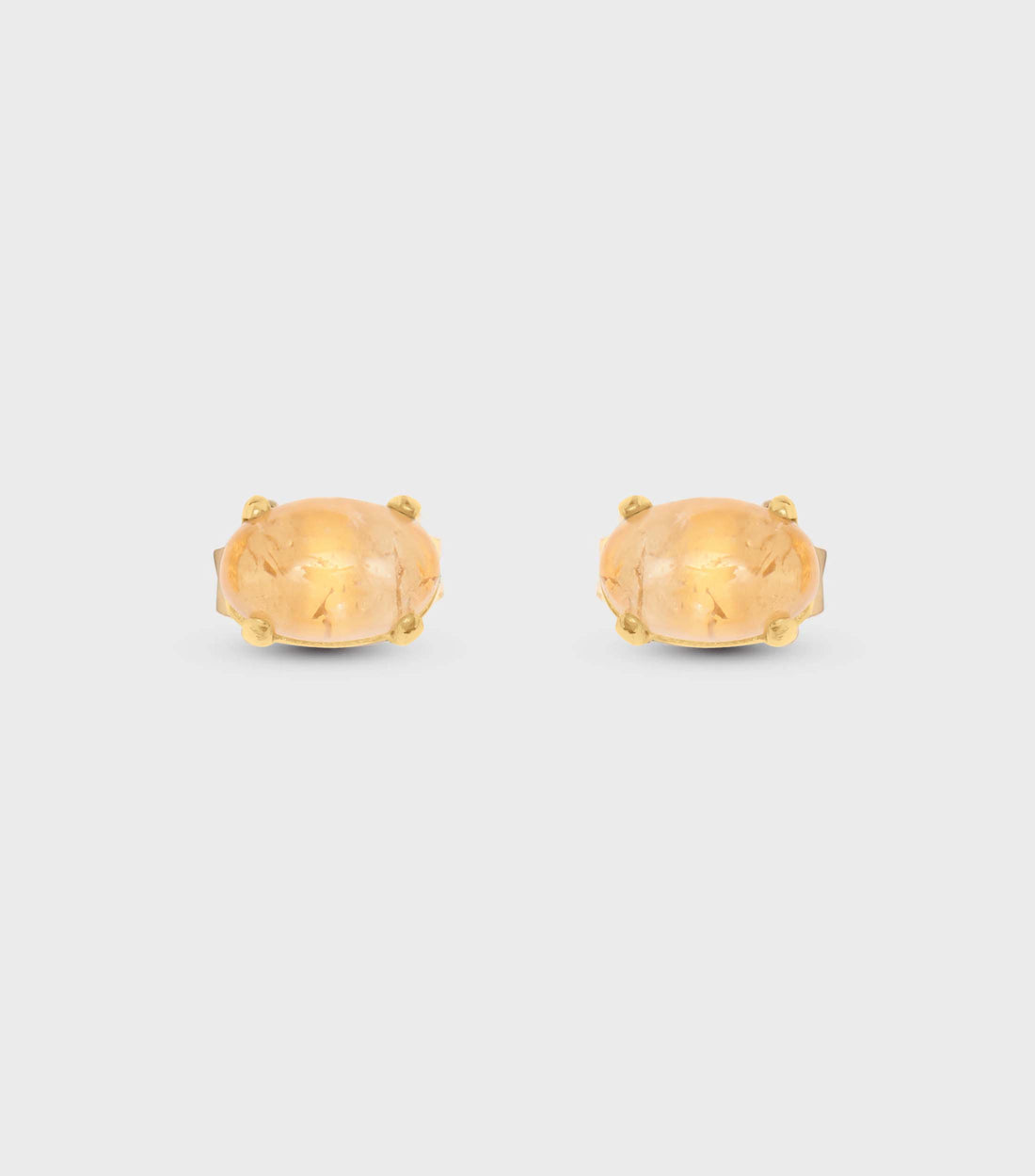 Oval Citrine Stone Studs