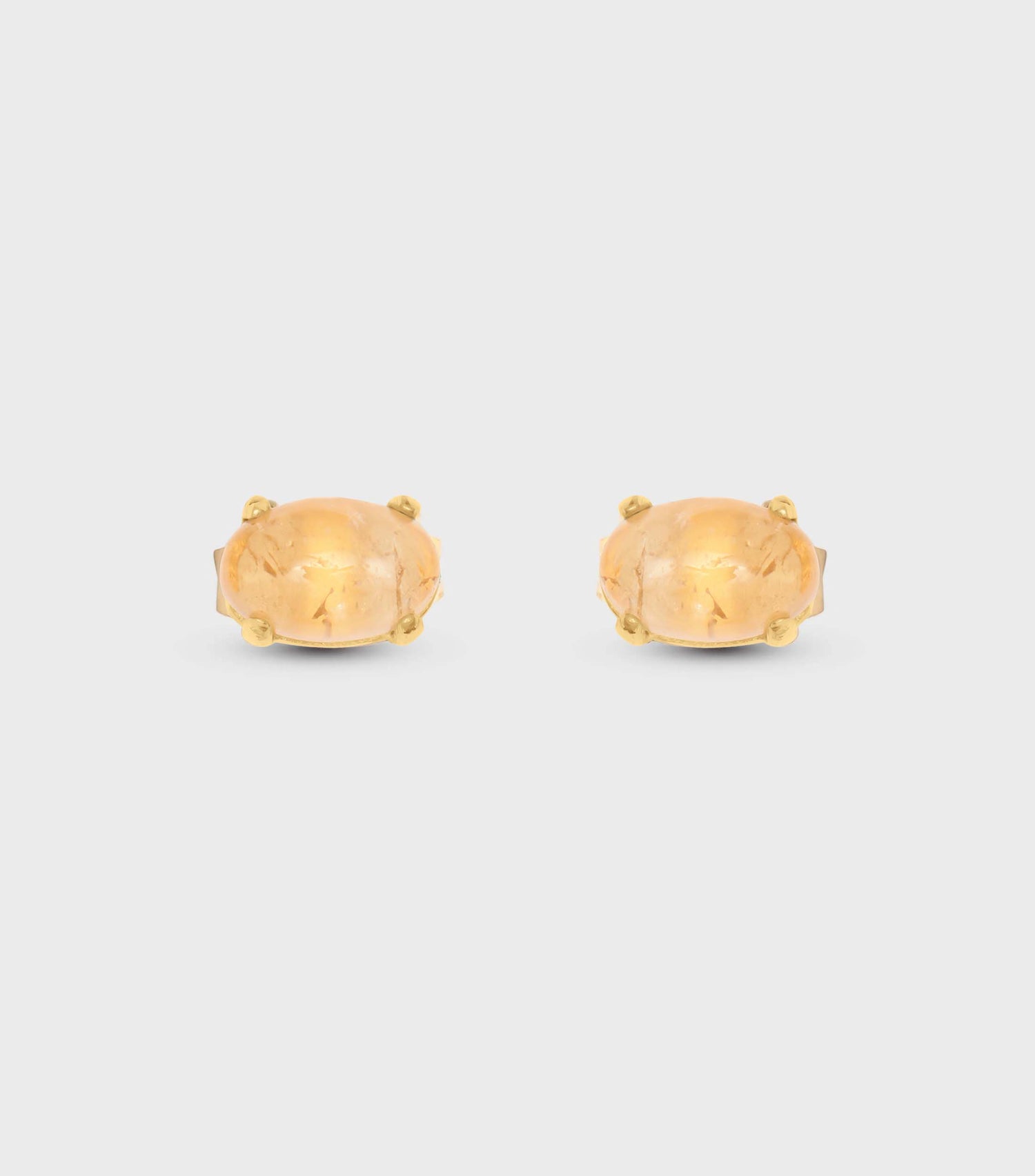 Oval Citrine Stone Studs