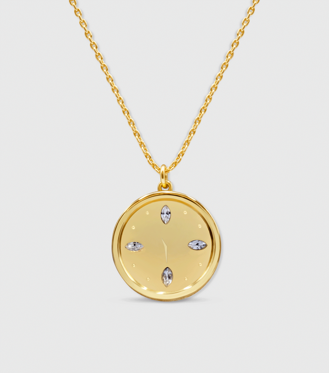 Vermeil Time Pendant Necklace