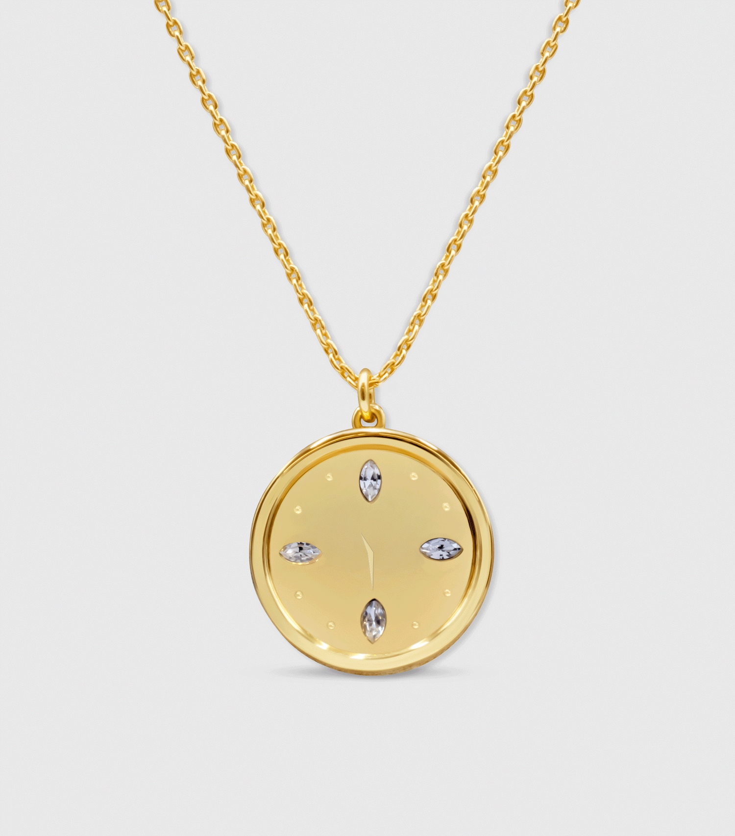 Vermeil Time Pendant Necklace