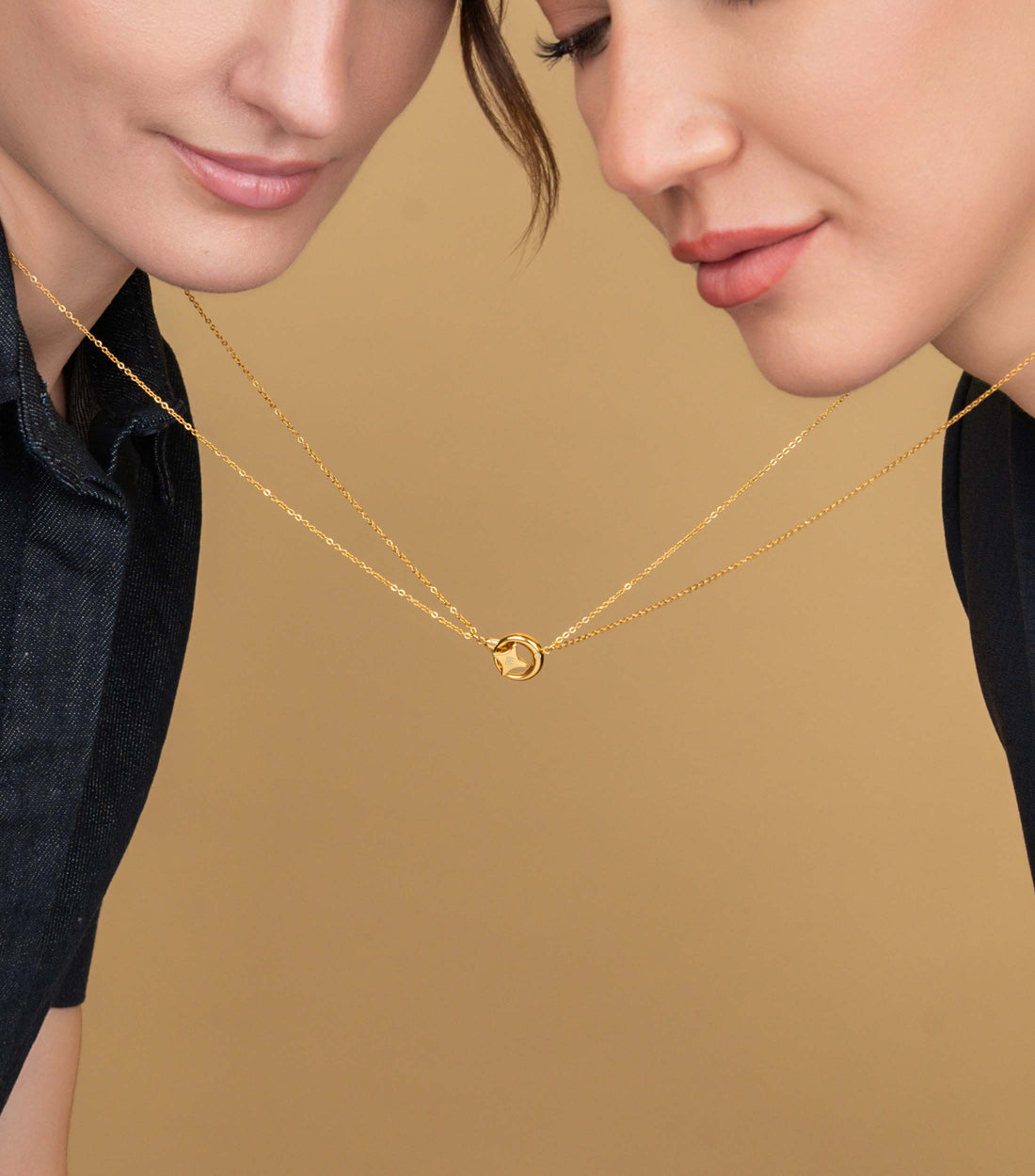 Crescent Moon Pendant Necklace & Se-Luna Pendant Necklace Gift Set