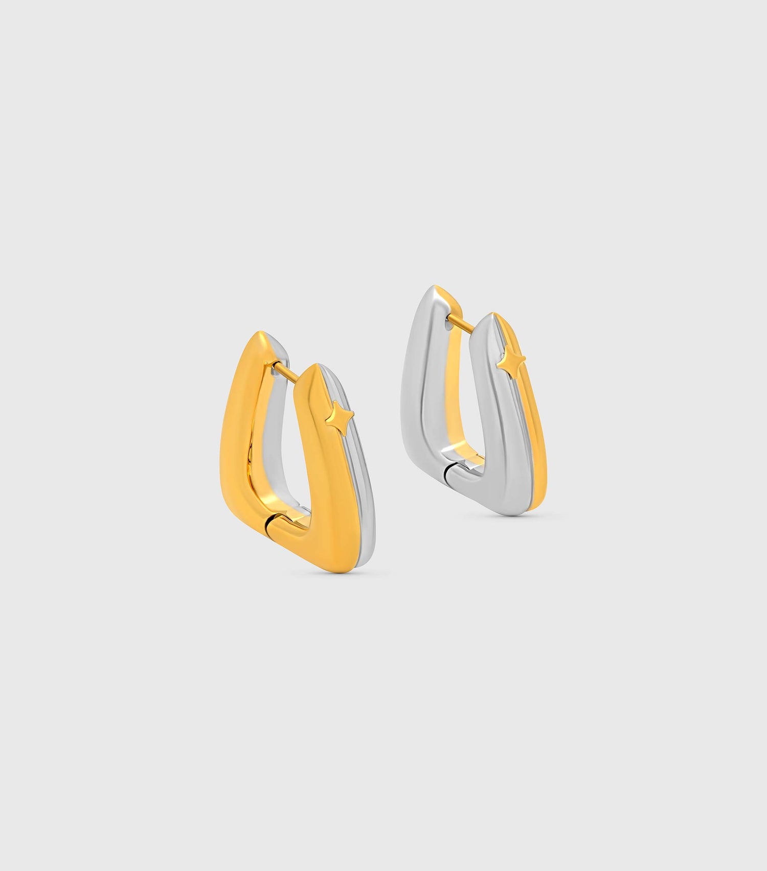 Two Tone Triangular Hoops