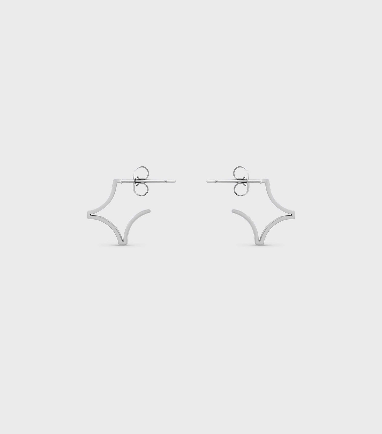 Se-Luna Star Hoop Earring in Silver