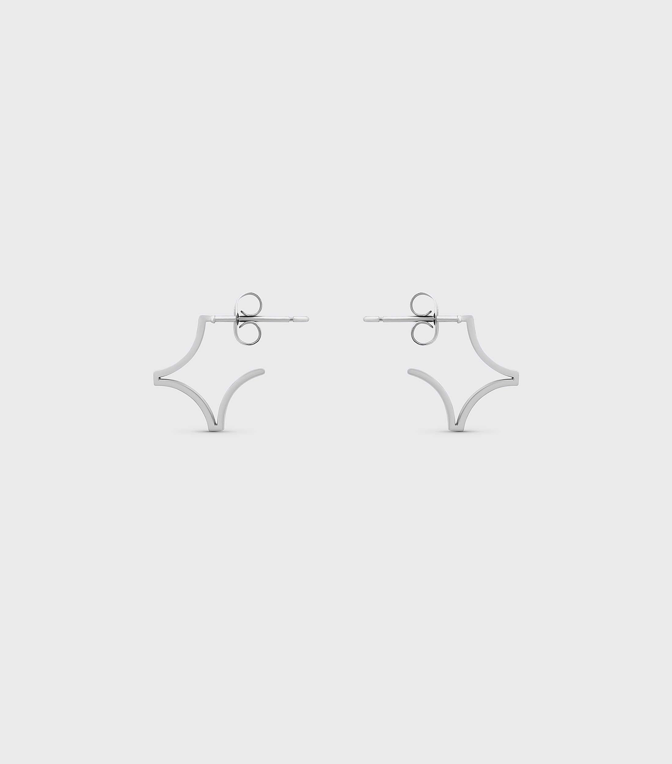 Se-Luna Star Hoop Earring in Silver