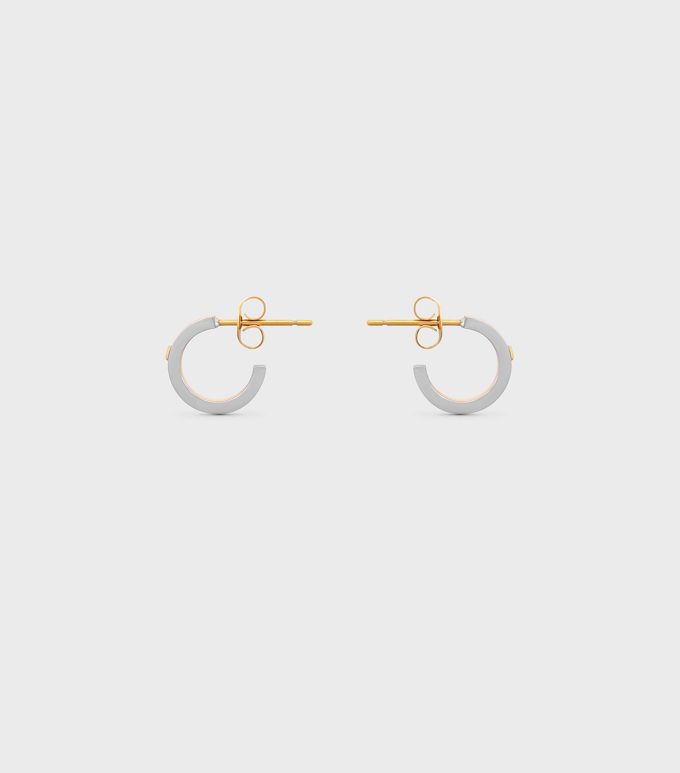 Two Tone Petite Hoops