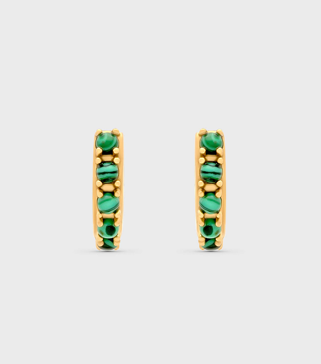 Malachite Huggie Earrings
