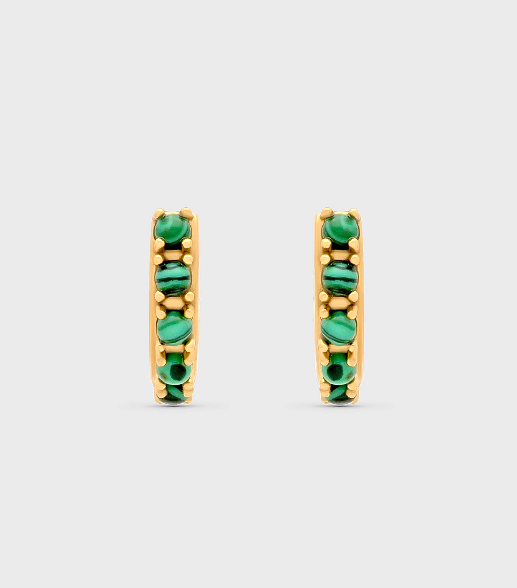 Malachite Huggie Earrings