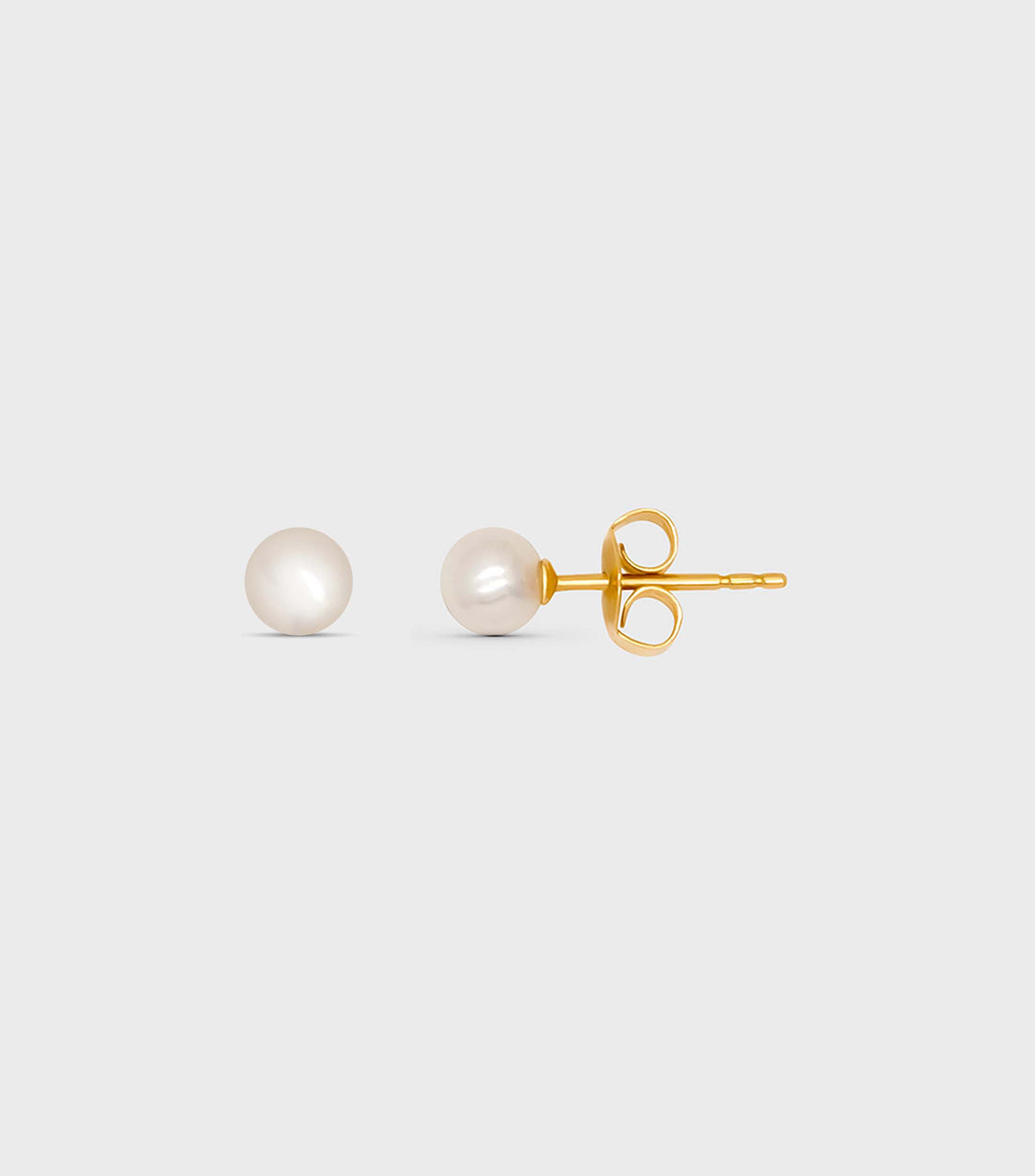 18k Solid Gold Fine Classic Pearl Earrings