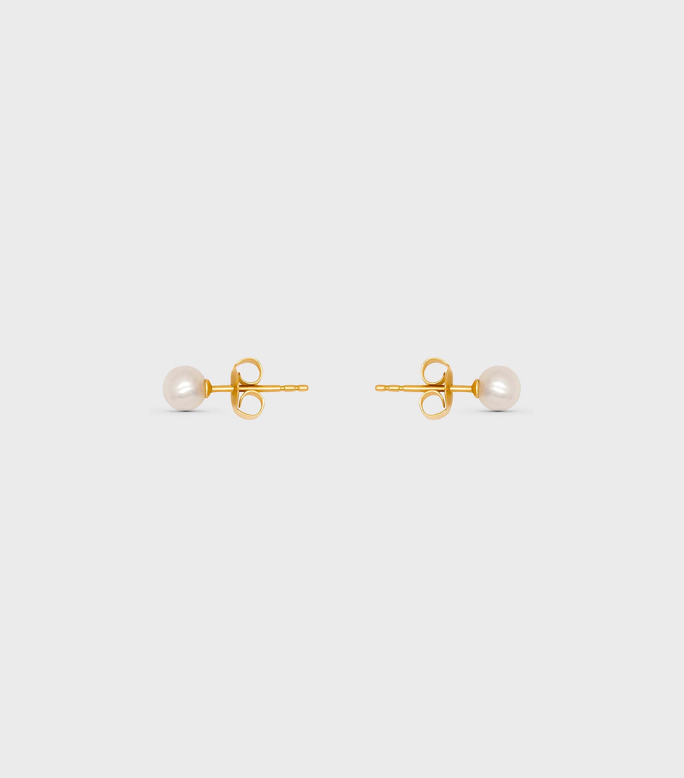 18k Solid Gold Fine Classic Pearl Earrings