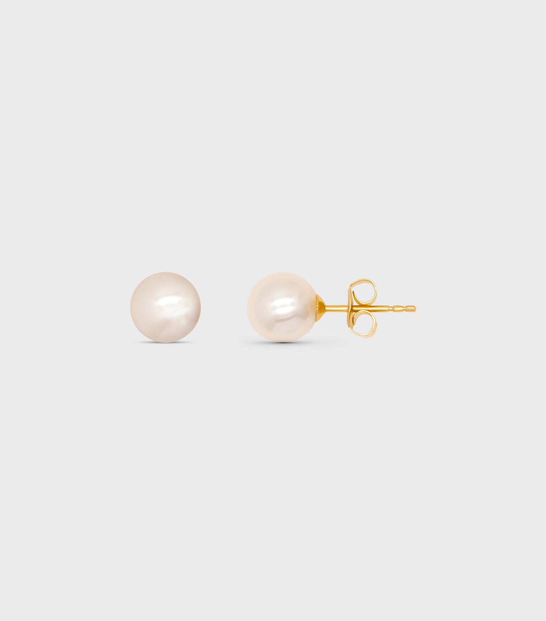 18k Solid Gold Fine Classic Pearl Earrings