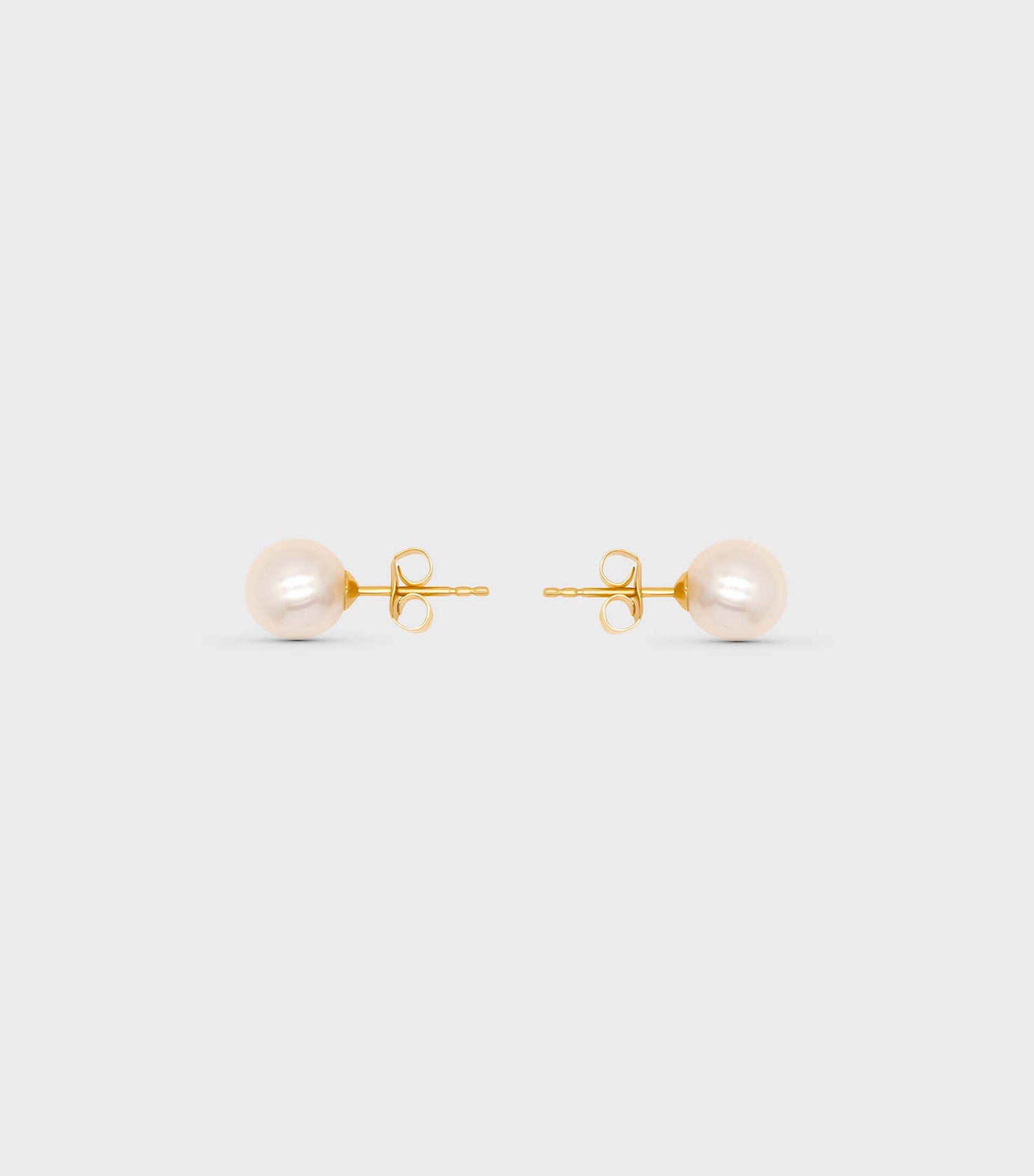 18k Solid Gold Fine Classic Pearl Earrings