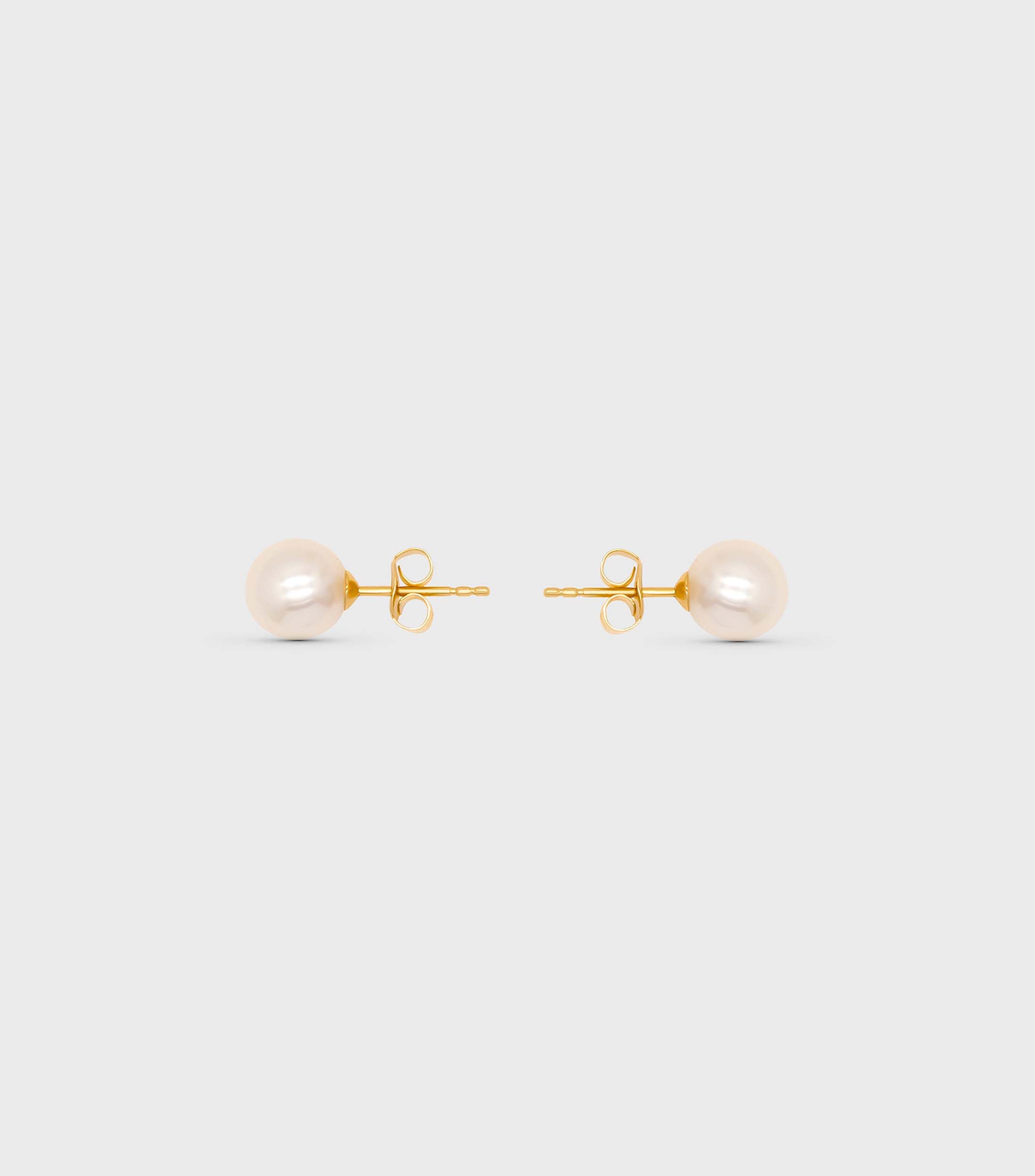 18k Solid Gold Fine Classic Pearl Earrings