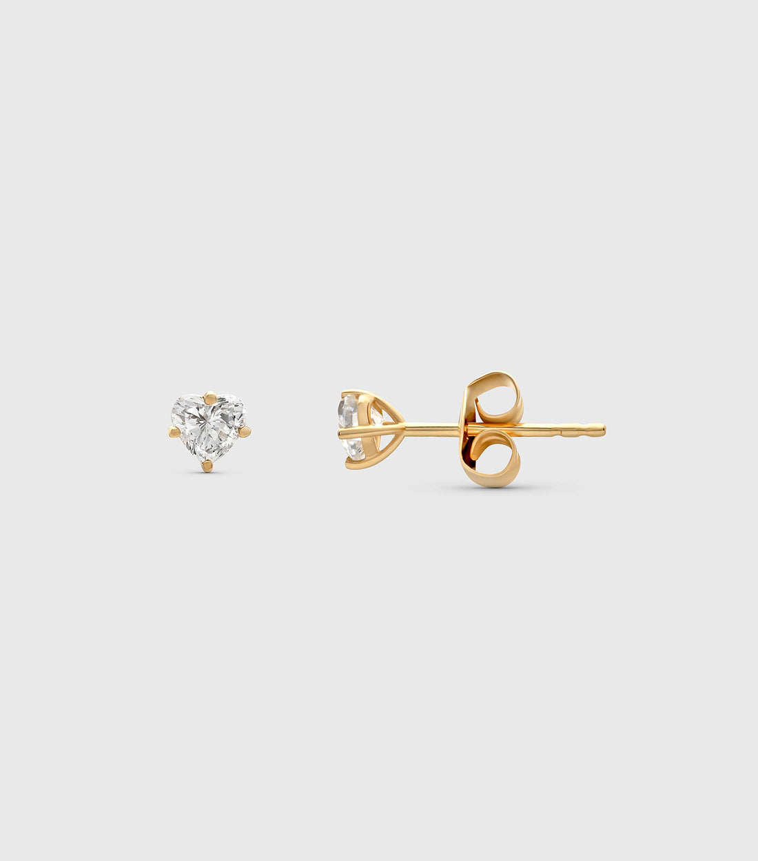 Heart Shaped Diamond Stud Earrings