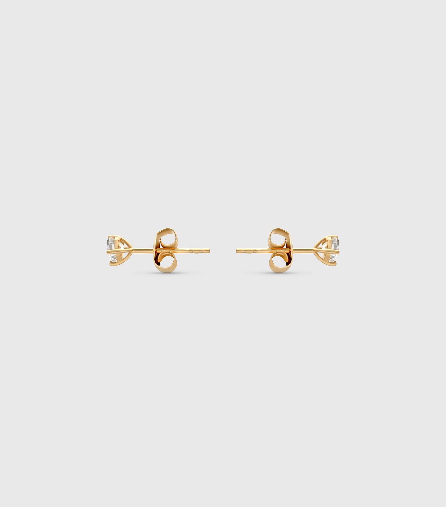 18K Solid Gold Heart Shaped Diamond Earrings