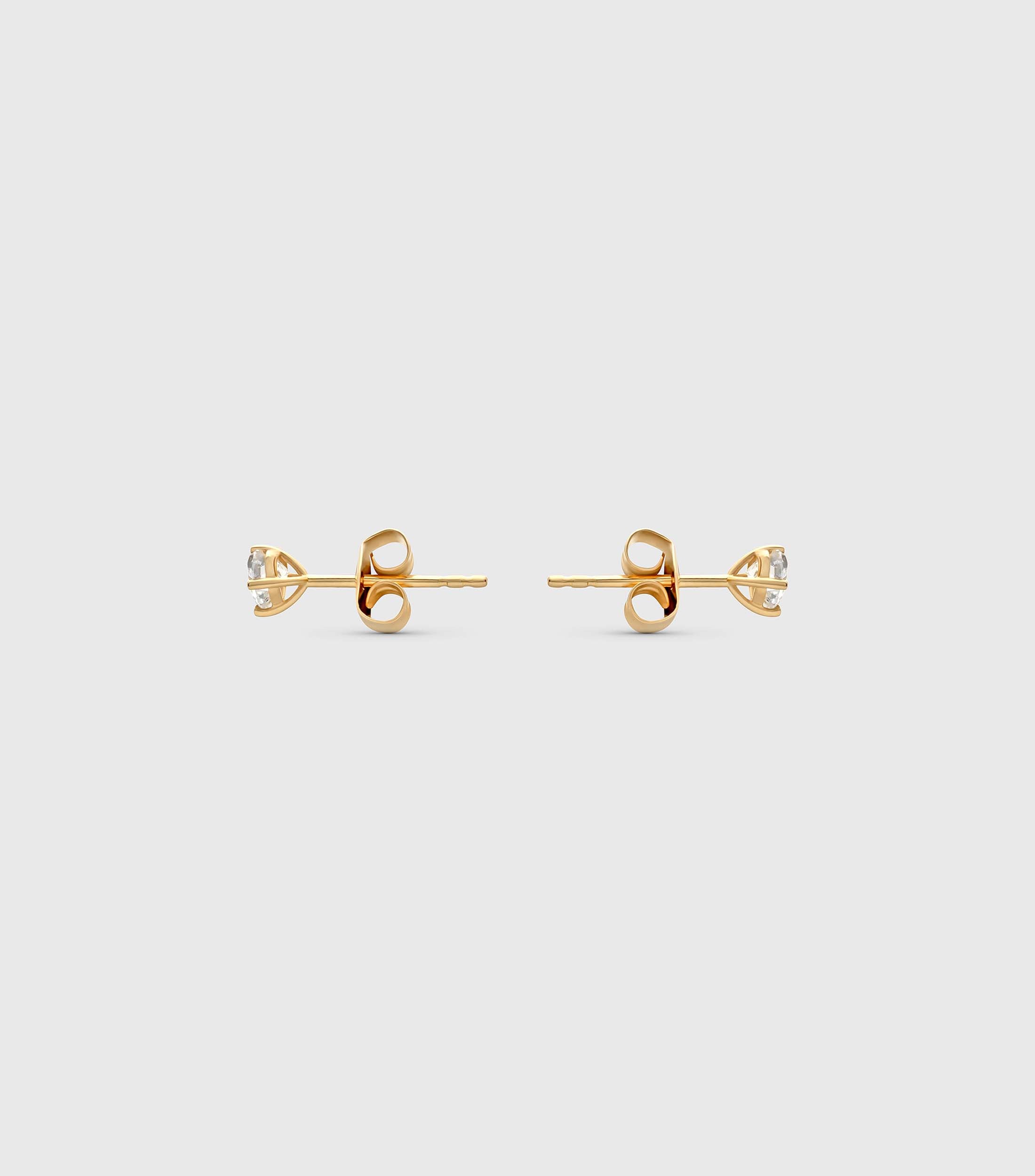 18K Solid Gold Heart Shaped Diamond Earrings