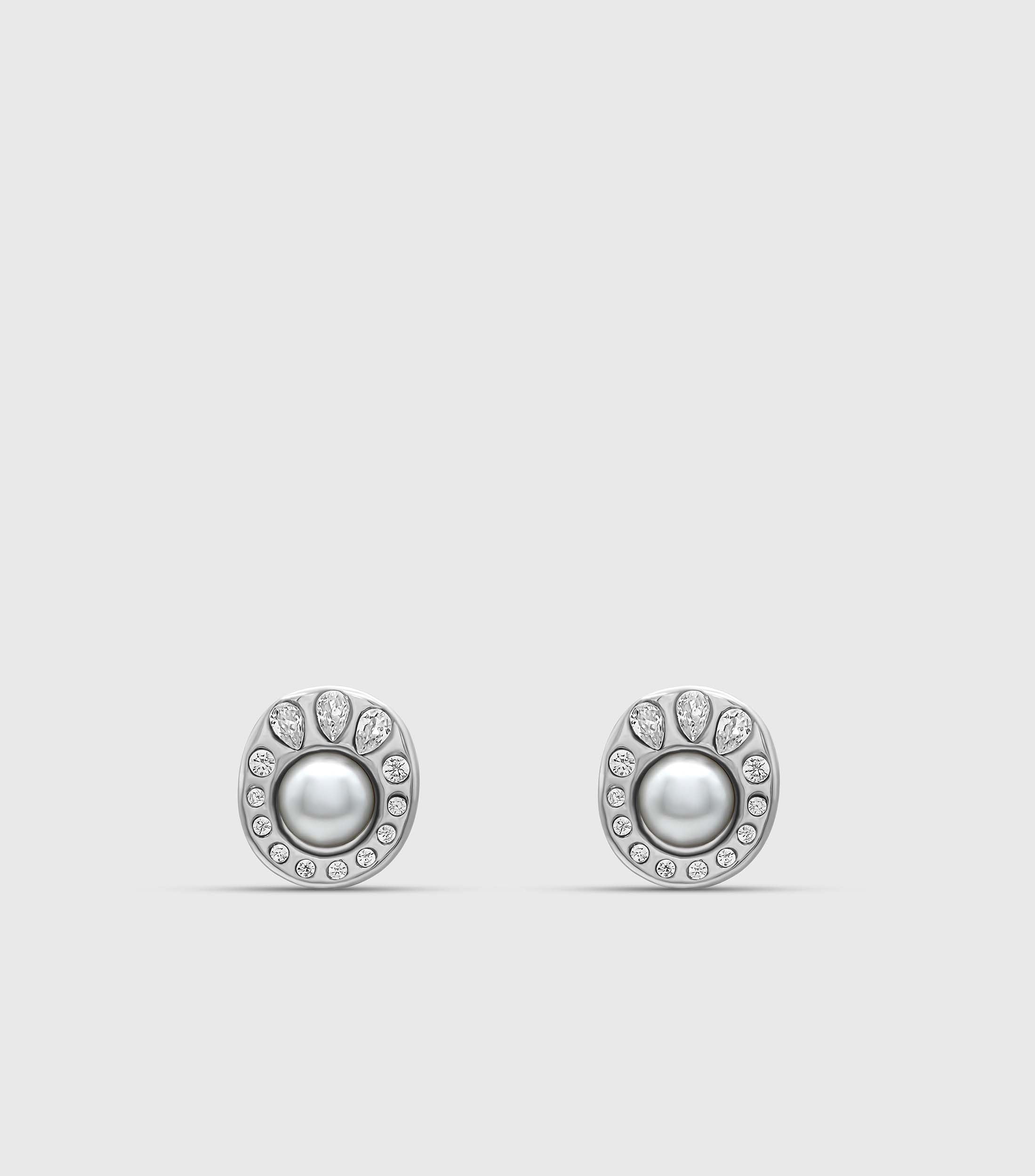 Pearl Medallion Zirconia Studs