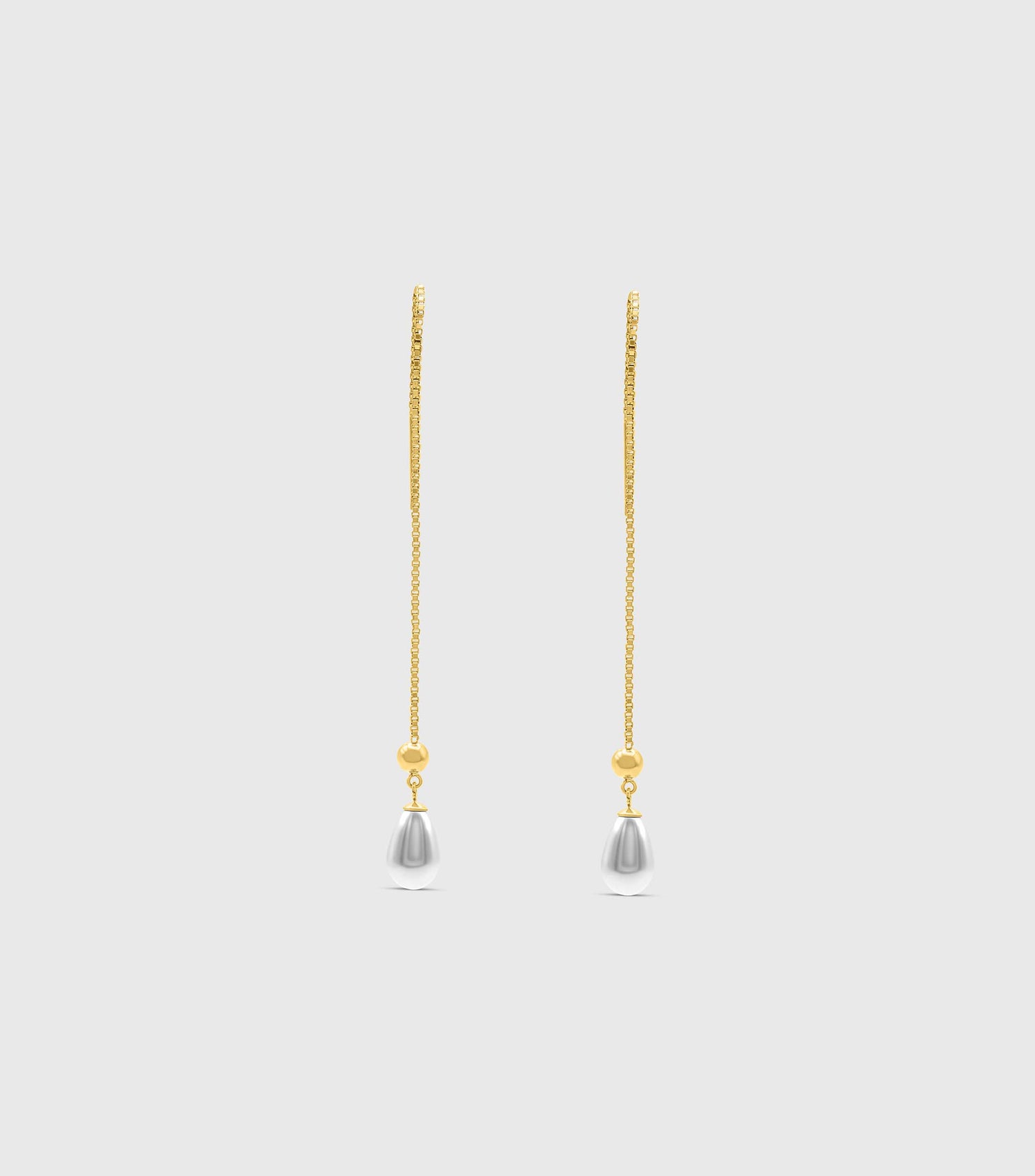 Golden Thread Pearl Drop Earrings