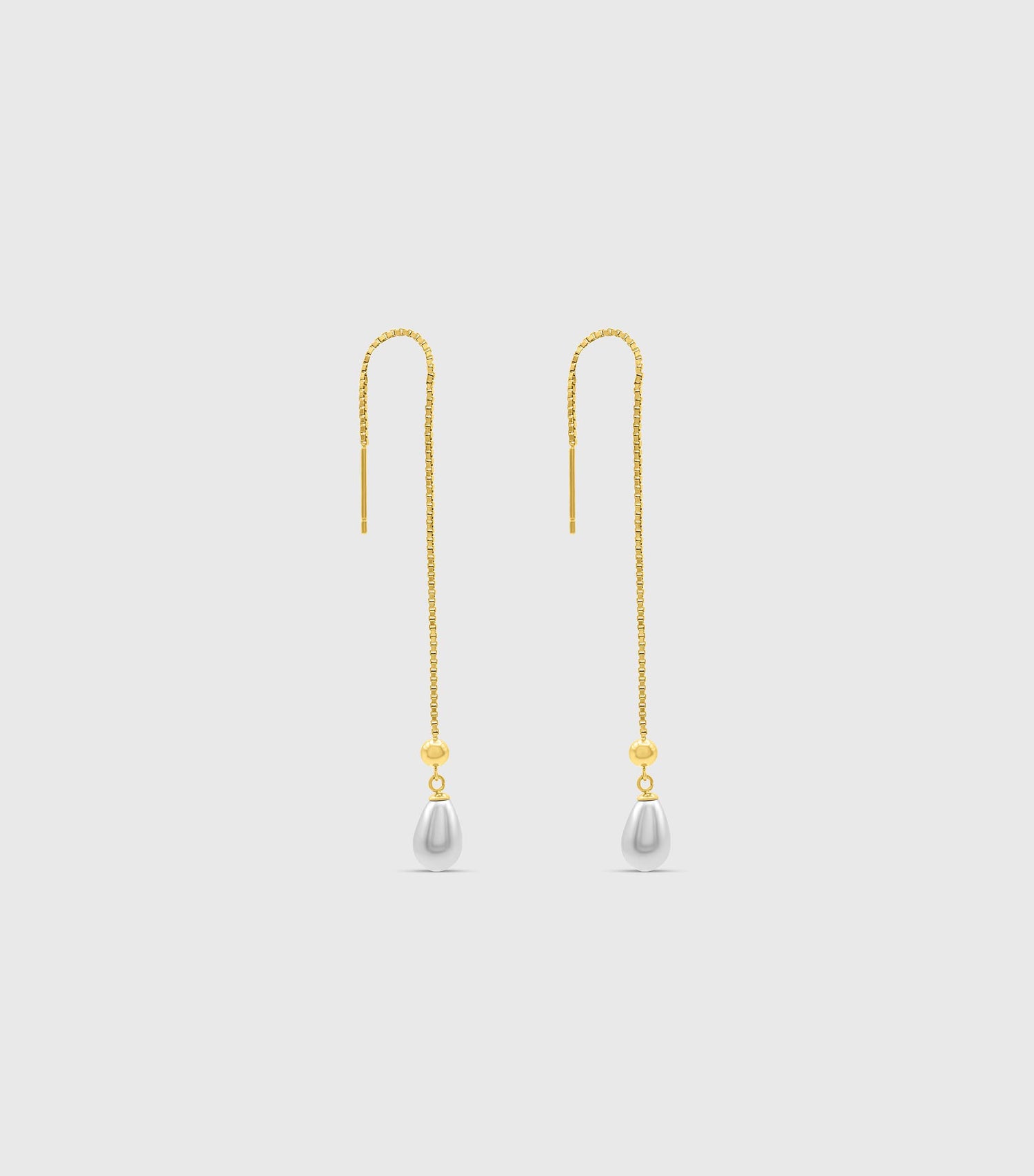 Golden Thread Pearl Drop Earrings