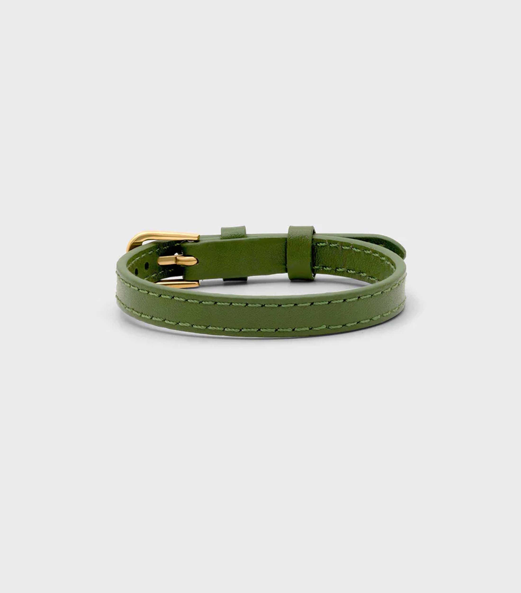 Green Leather Bracelet