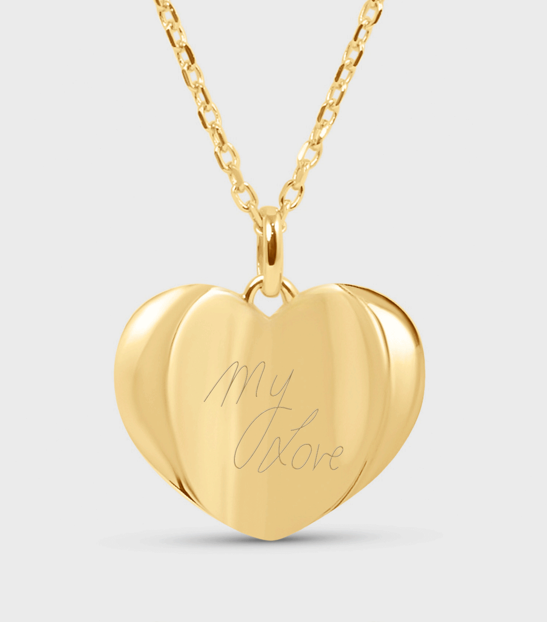 Celestial Demi-Fine Heart Pendant Necklace with Script or Engraving