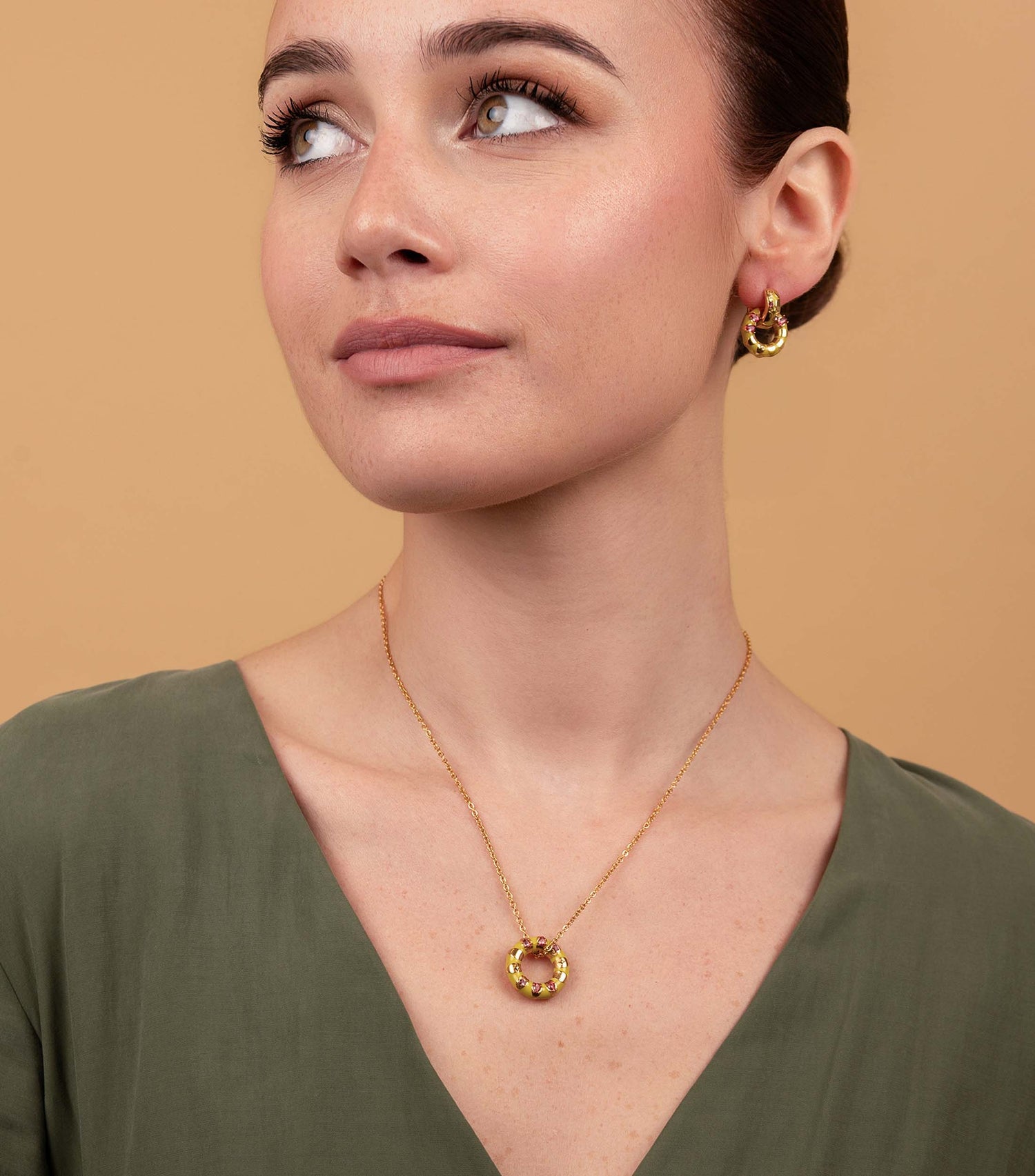 Golden Blossom Loop Hoops