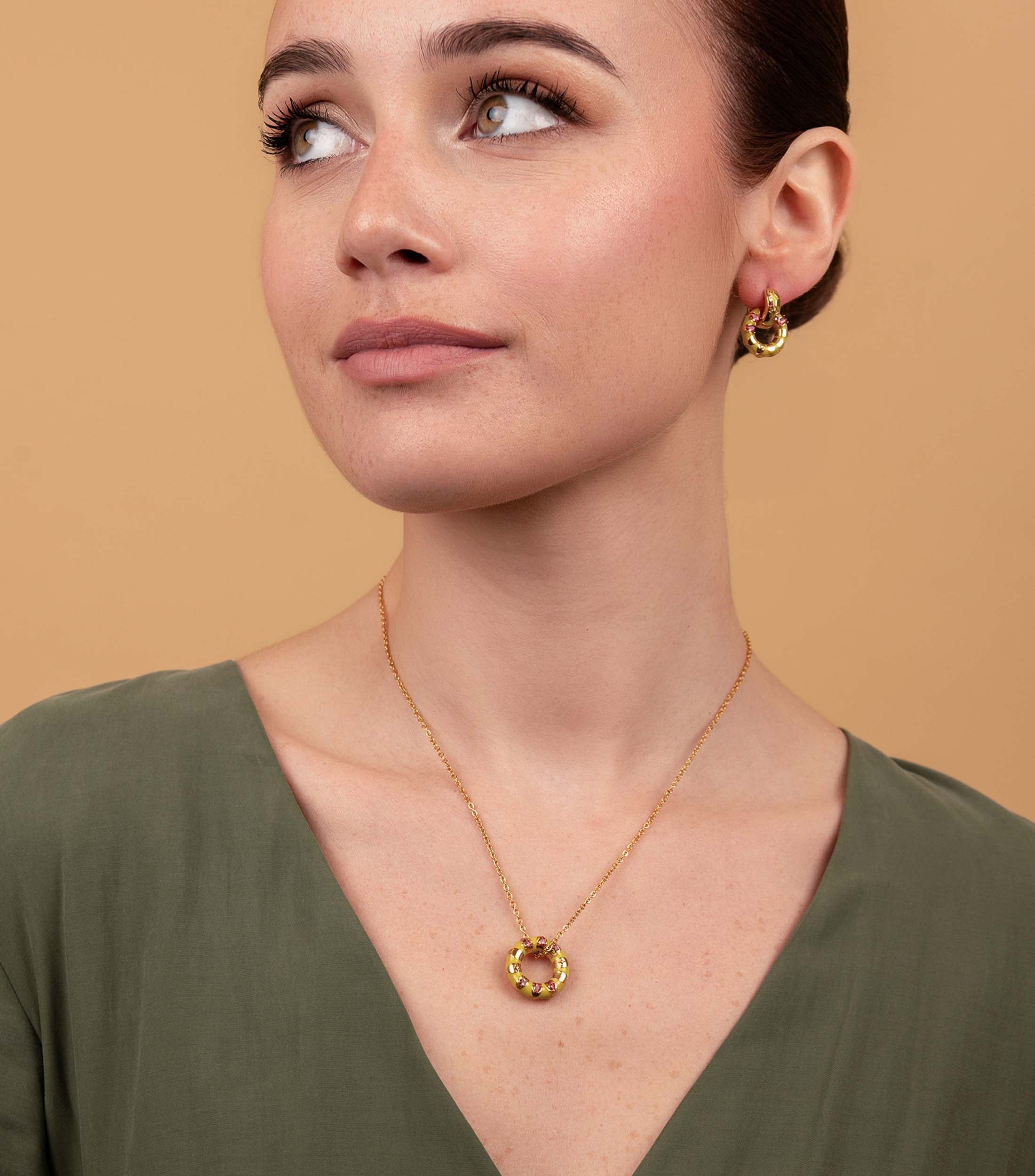 Golden Blossom Loop Hoops