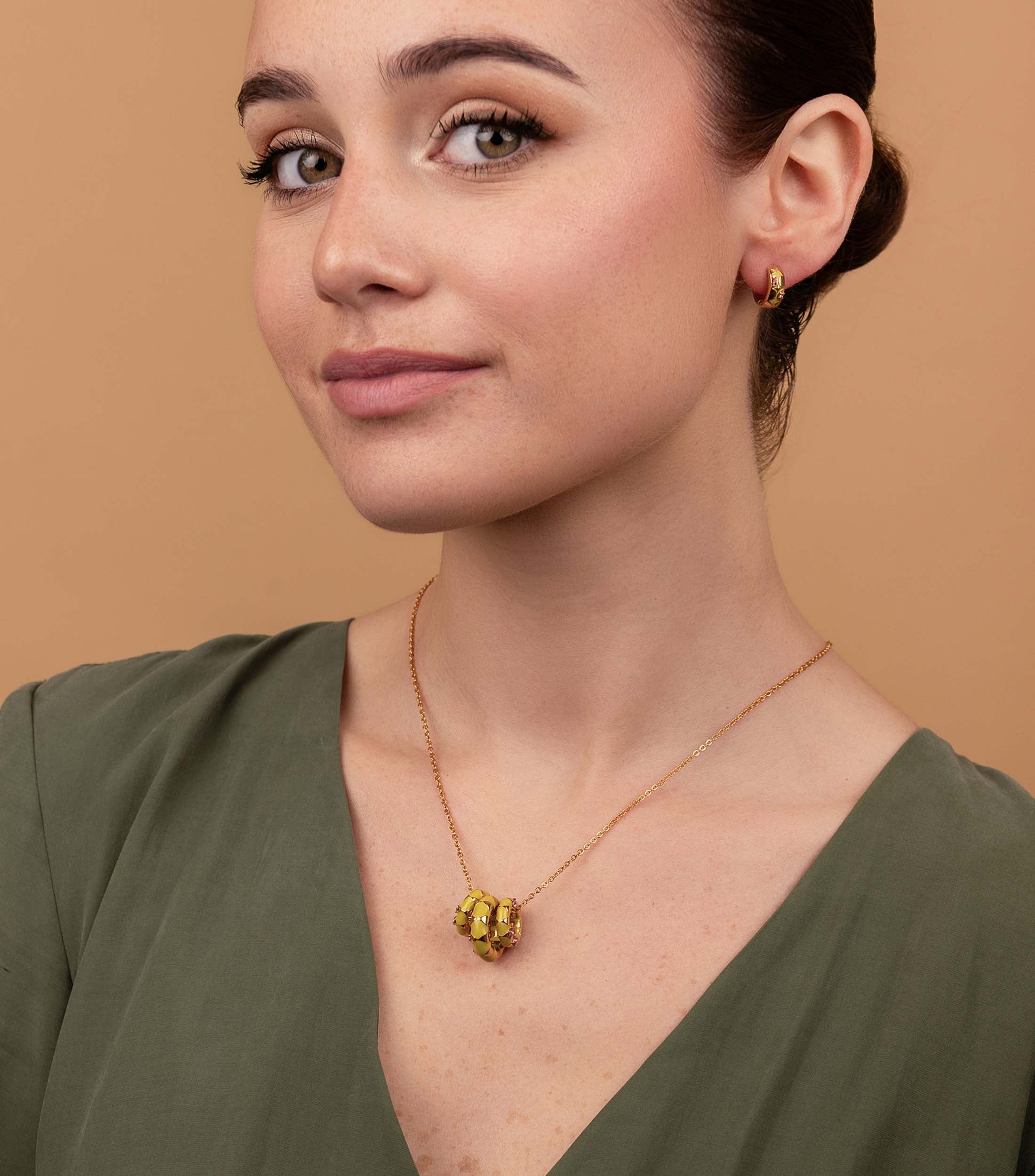 Golden Blossom Loop Hoops