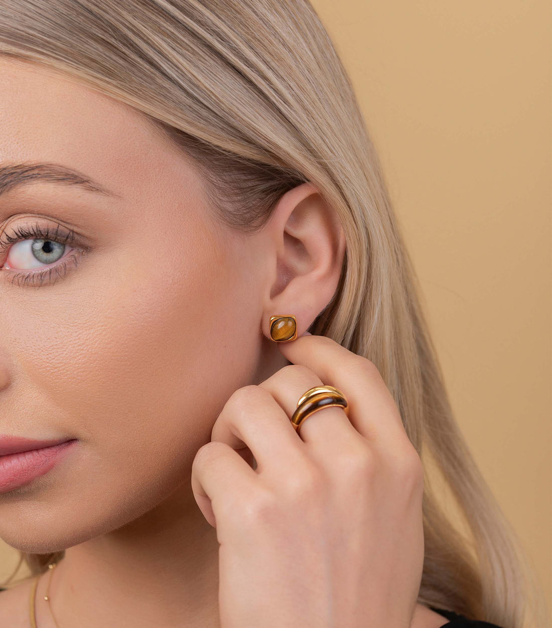 Tiger Eye Entwined Ring