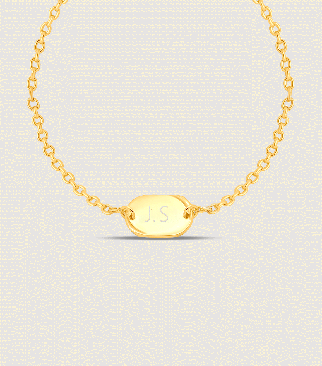 Vermeil Script Engraving Pendant Bracelet