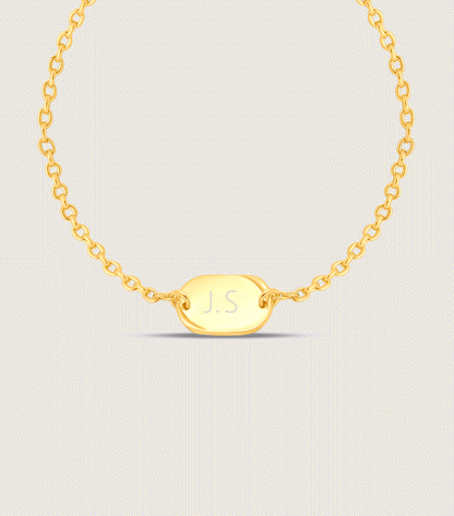 Vermeil Script Engraving Pendant Bracelet
