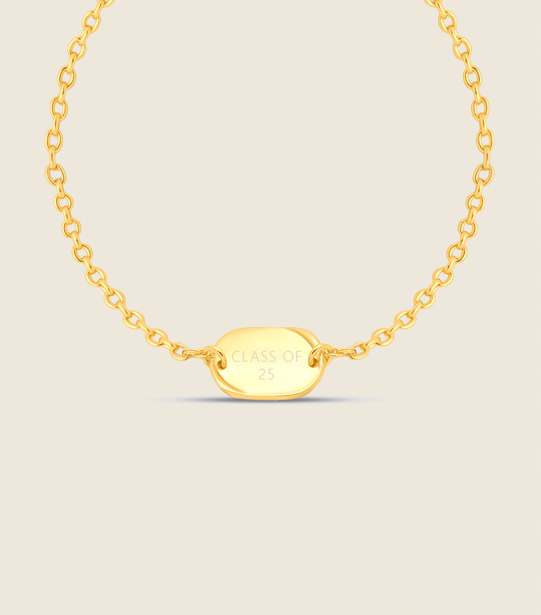 Vermeil Engraving Pendant Bracelet Teacher&
