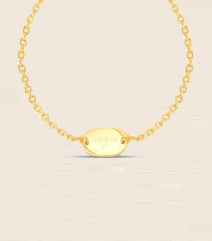 Vermeil Engraving Pendant Bracelet Teacher&