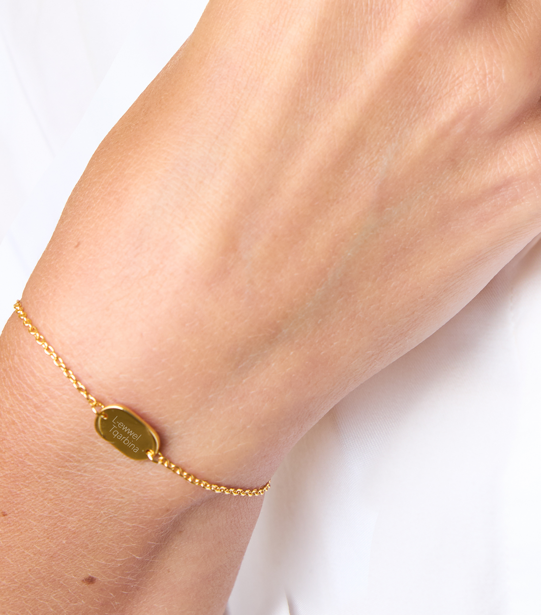 Vermeil Blessed Engraving Pendant Bracelet