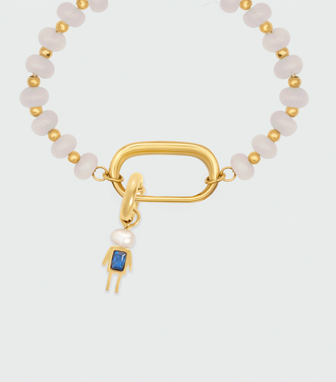 White Beaded Charm Bracelet Gift Set
