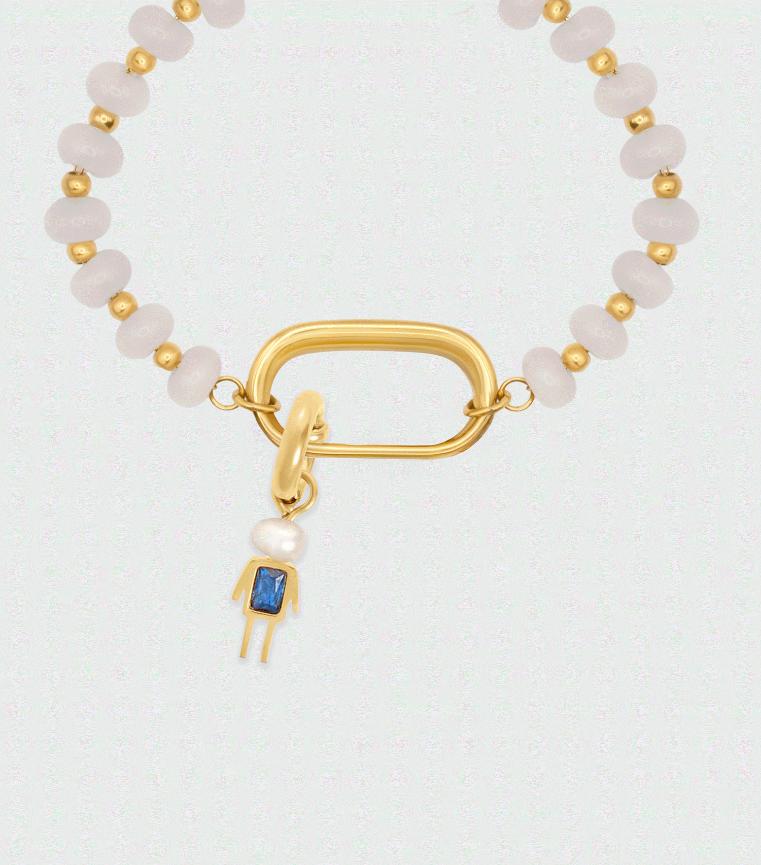 White Beaded Charm Bracelet Gift Set