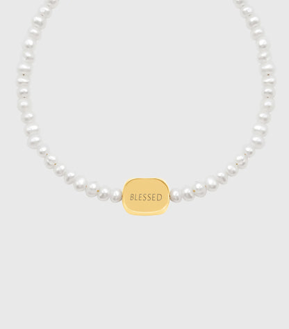 Vermeil Celestial Blessed Pendant Pearl Bracelet