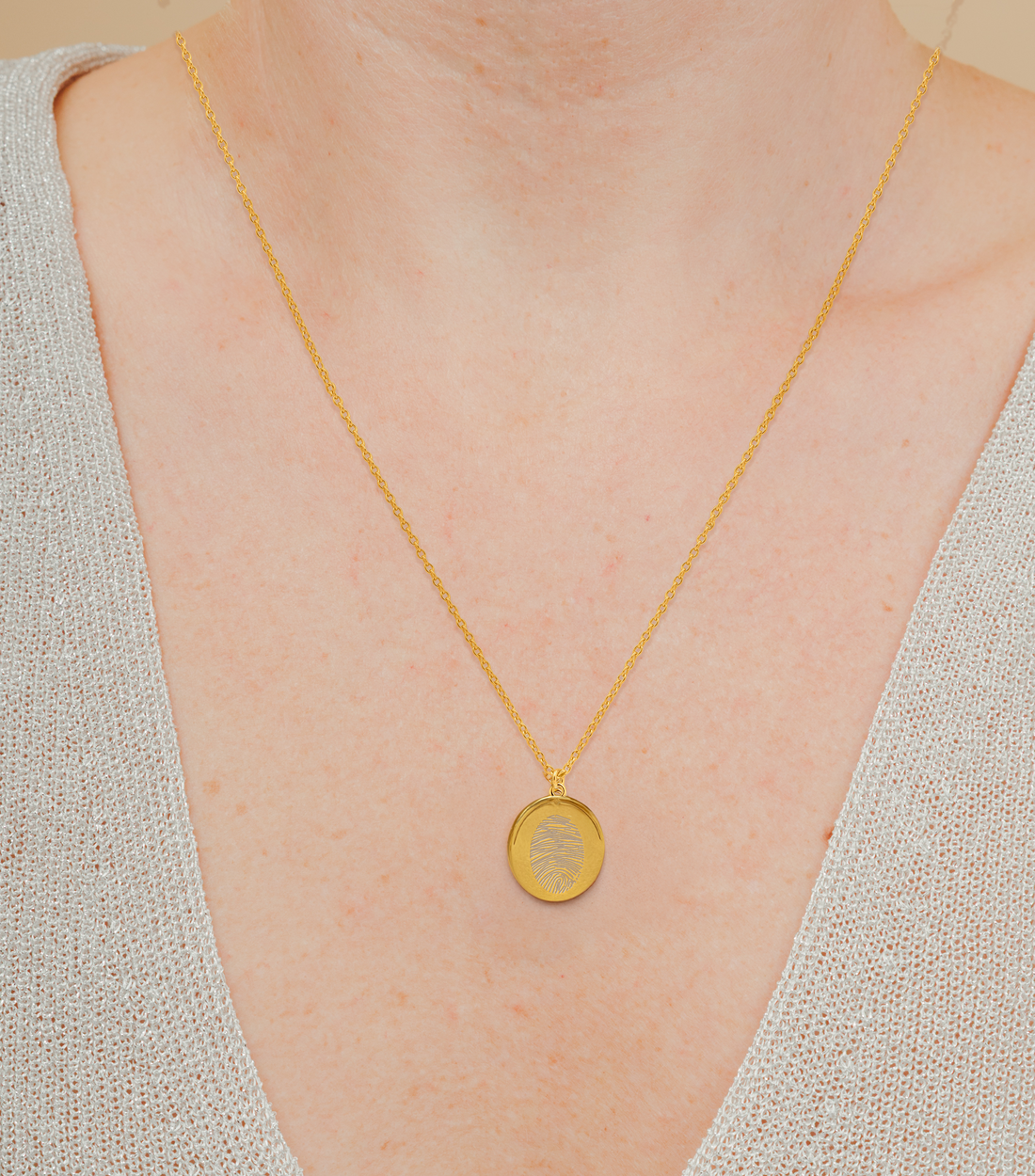 Celestial Fingerprint Oval Locket in Vermeil